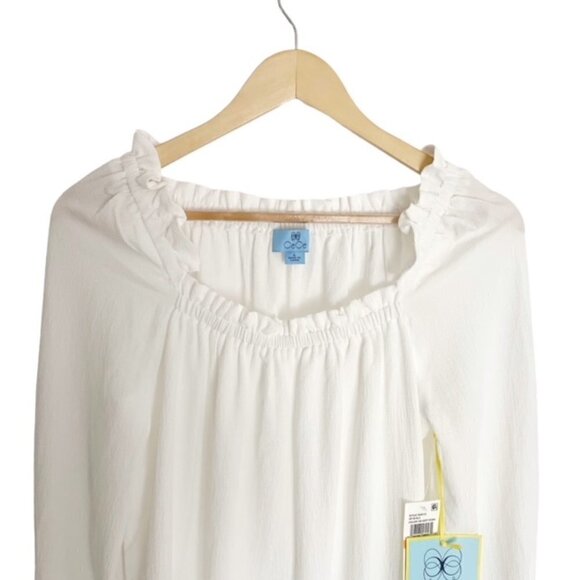 NWT CeCe Square Neck Blouse in Soft Ecru Small - Picture 5 of 7
